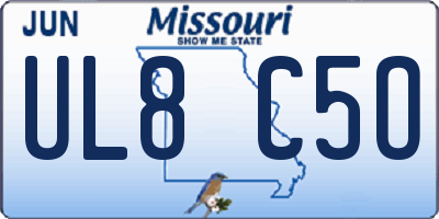 MO license plate UL8C5O