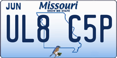 MO license plate UL8C5P