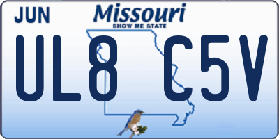 MO license plate UL8C5V
