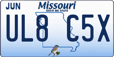 MO license plate UL8C5X