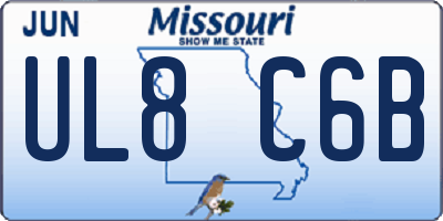 MO license plate UL8C6B