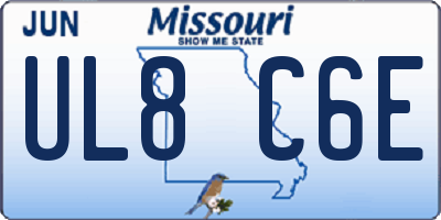 MO license plate UL8C6E