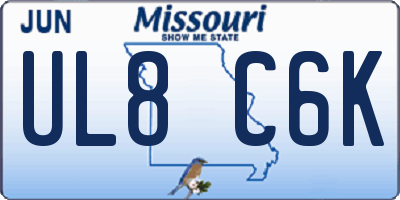 MO license plate UL8C6K