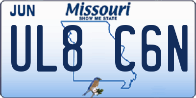 MO license plate UL8C6N
