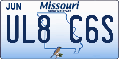 MO license plate UL8C6S