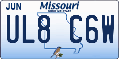 MO license plate UL8C6W