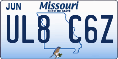 MO license plate UL8C6Z