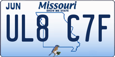 MO license plate UL8C7F
