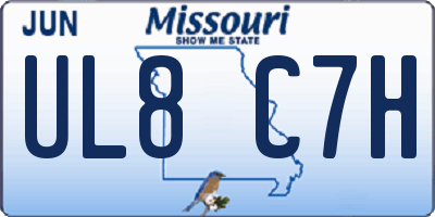 MO license plate UL8C7H