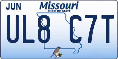 MO license plate UL8C7T