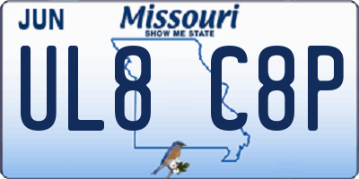 MO license plate UL8C8P
