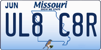 MO license plate UL8C8R