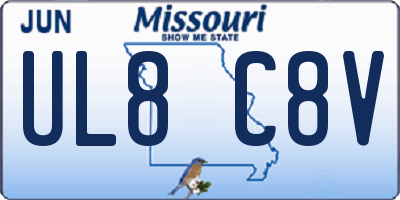 MO license plate UL8C8V