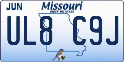 MO license plate UL8C9J