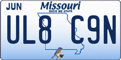 MO license plate UL8C9N