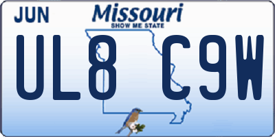 MO license plate UL8C9W