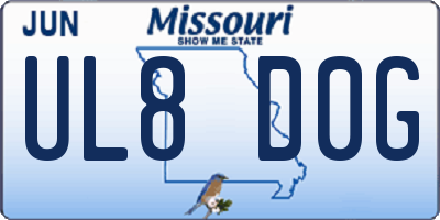 MO license plate UL8D0G