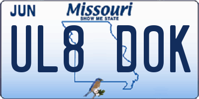 MO license plate UL8D0K