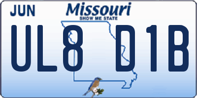 MO license plate UL8D1B