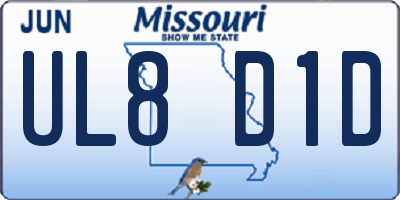 MO license plate UL8D1D