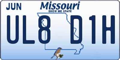 MO license plate UL8D1H