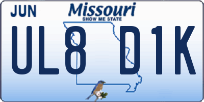MO license plate UL8D1K
