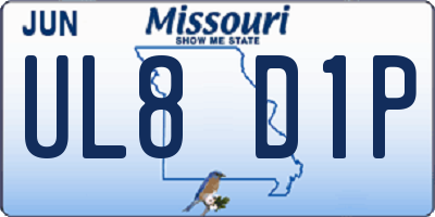 MO license plate UL8D1P