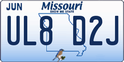 MO license plate UL8D2J
