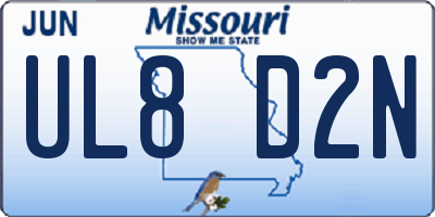 MO license plate UL8D2N