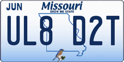 MO license plate UL8D2T