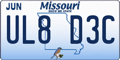 MO license plate UL8D3C