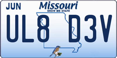 MO license plate UL8D3V