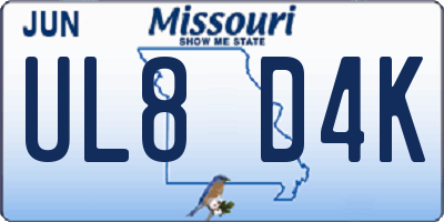 MO license plate UL8D4K