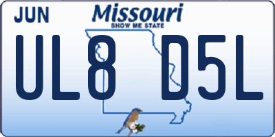 MO license plate UL8D5L