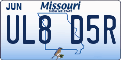 MO license plate UL8D5R