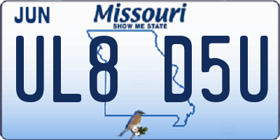 MO license plate UL8D5U