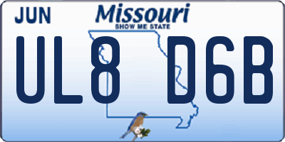 MO license plate UL8D6B