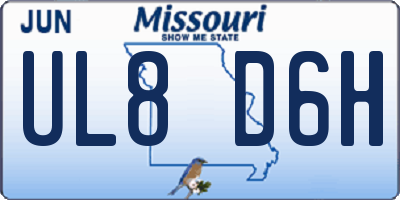 MO license plate UL8D6H