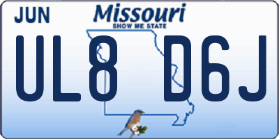 MO license plate UL8D6J
