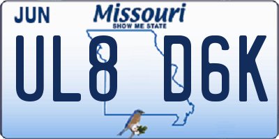 MO license plate UL8D6K