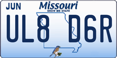 MO license plate UL8D6R