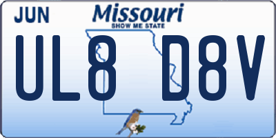 MO license plate UL8D8V