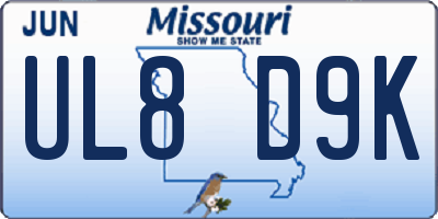 MO license plate UL8D9K