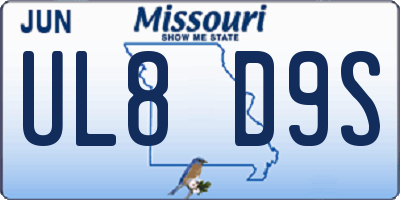 MO license plate UL8D9S