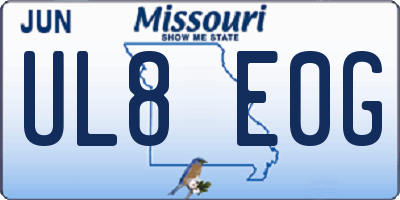MO license plate UL8E0G