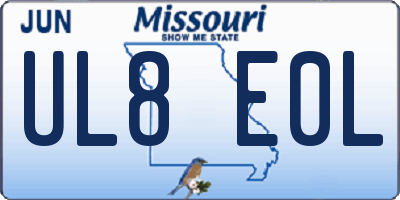 MO license plate UL8E0L
