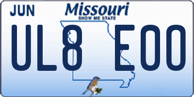 MO license plate UL8E0O