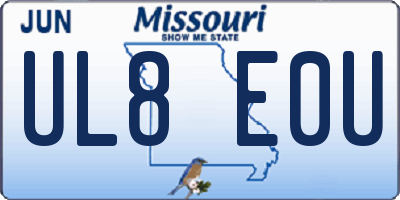 MO license plate UL8E0U