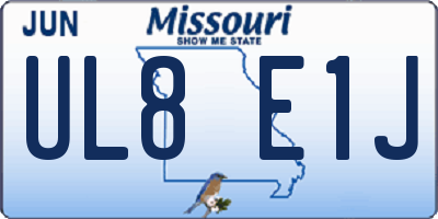 MO license plate UL8E1J