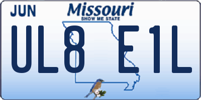 MO license plate UL8E1L